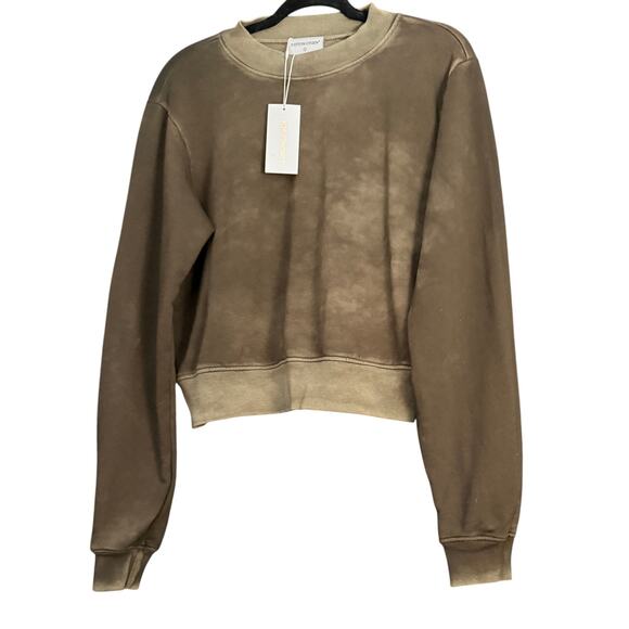 Cotton Citizen's signature Milan Crew Sweatshirt Olive Green Wash Sz Small NWT - Picture 7 of 8